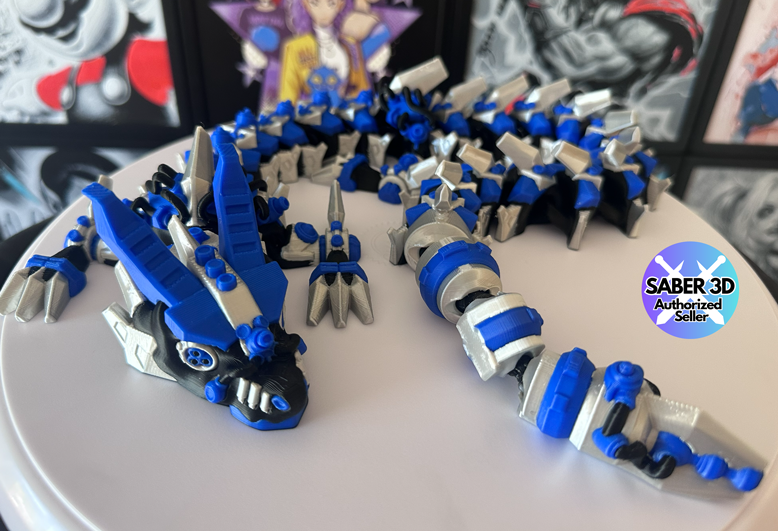 Cyberfang Dragon – Articulated 3D Printed Dragon | Flexi Dragon | Fantasy Dragon Collectible
