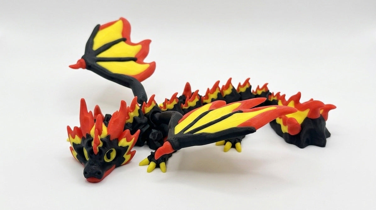 🔥 Firestorm Dragon – Articulated 3D Printed Dragon | Flexi Dragon | Fantasy Dragon Collectible
