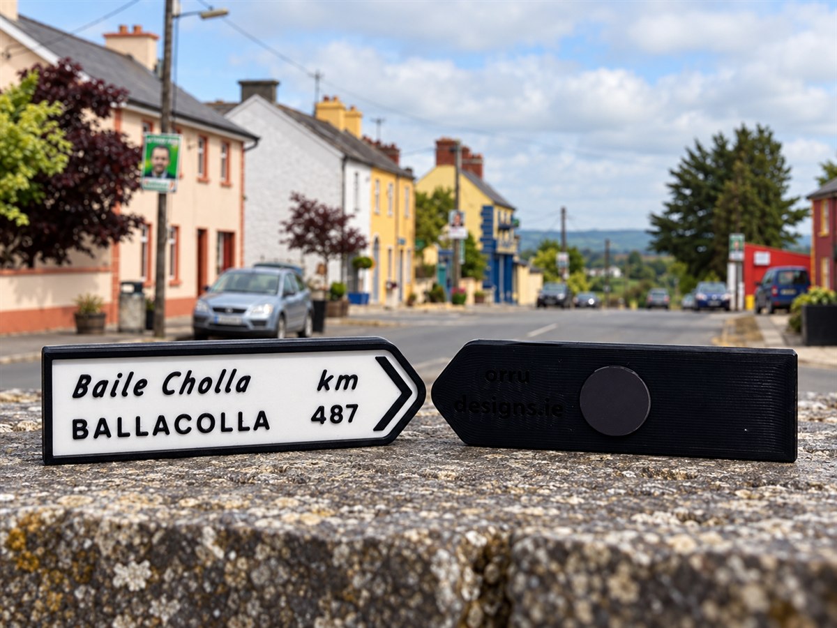 Ballacolla - Irish Road Sign | Fridge Magnets | Irish Souvenirs | 3D Printed | Laois | Ireland
