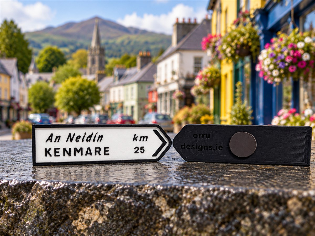 Kenmare - Irish Road Sign | Fridge Magnets | Irish Souvenirs | 3D Printed | Kerry | Ireland