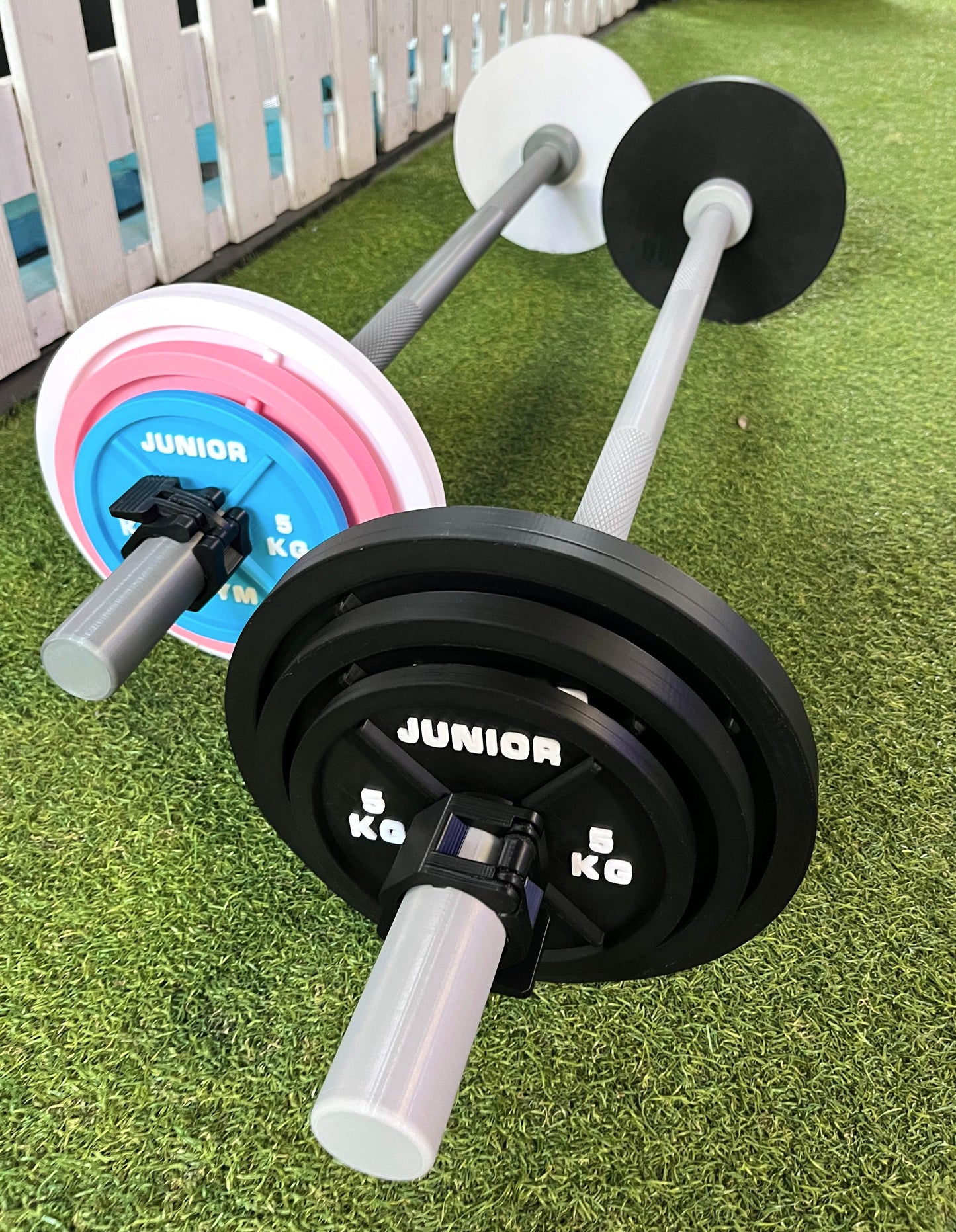 Junior Gym Barbell Set with Weight Plates | 3D-Printed | 2.4 kg Total Weight | Ages 3+