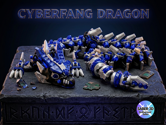 Cyberfang Dragon – Articulated 3D Printed Dragon | Flexi Dragon | Fantasy Dragon Collectible