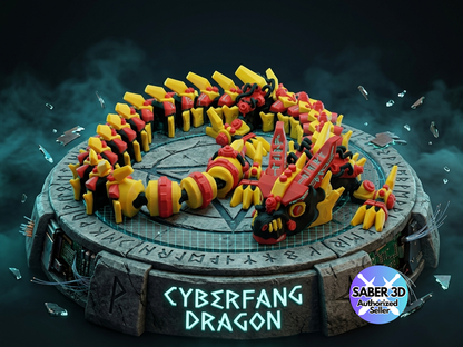 Cyberfang Dragon – Articulated 3D Printed Dragon | Flexi Dragon | Fantasy Dragon Collectible