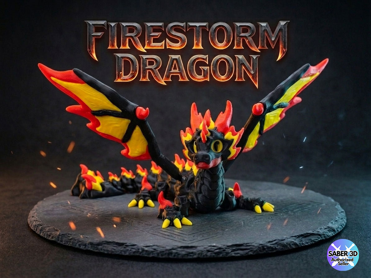 🔥 Firestorm Dragon – Articulated 3D Printed Dragon | Flexi Dragon | Fantasy Dragon Collectible