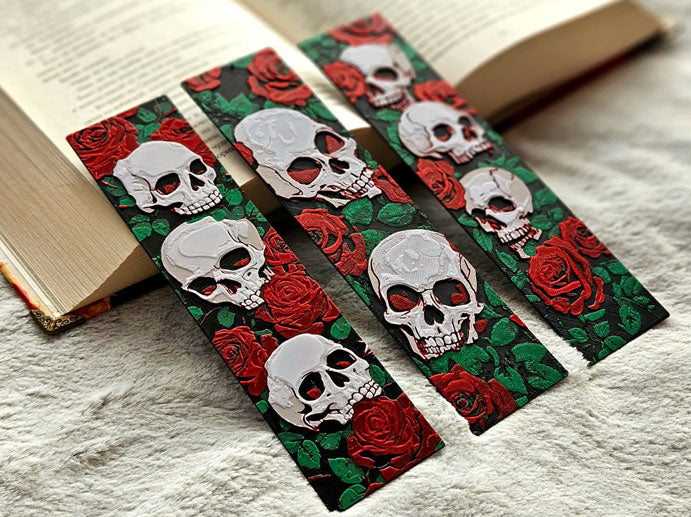 Skull & Roses Bookmarks Collection - Set of 3