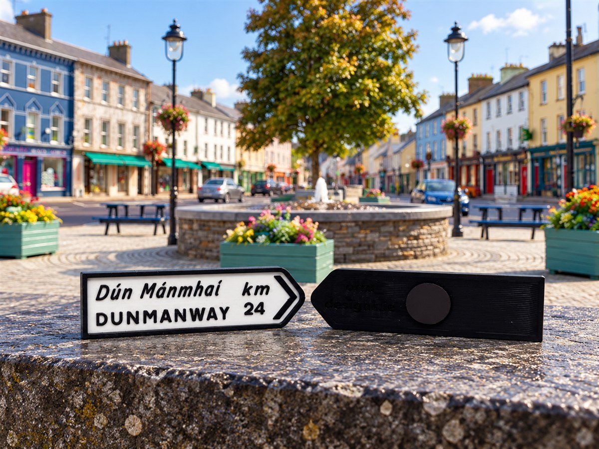 Dunmanway - Irish Road Sign | Fridge Magnets | Irish Souvenirs | 3D Printed | West Cork | Ireland