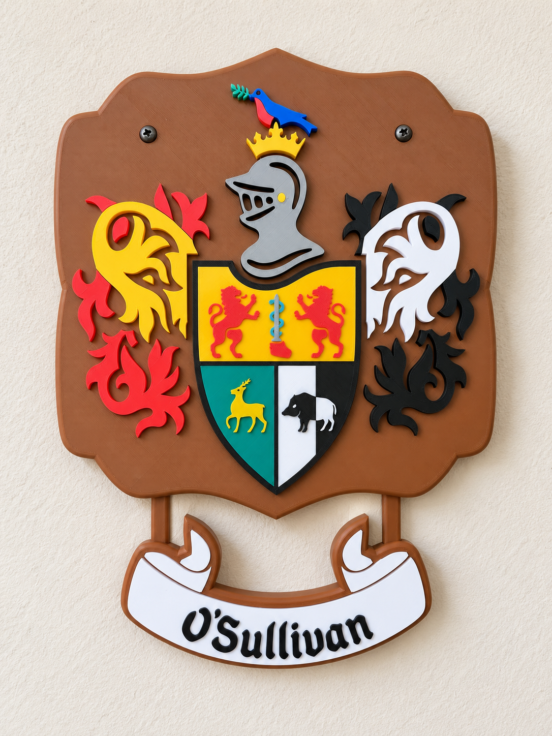 O’Sullivan Family Crest – 3D Printed Wall Plaque