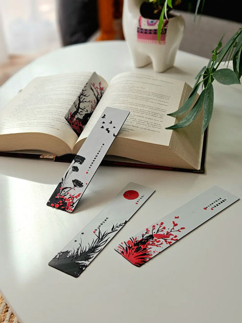 Red Blossom Bookmark Collection - Set of 4