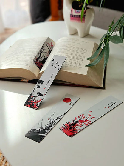 Red Blossom Bookmark Collection - Set of 4