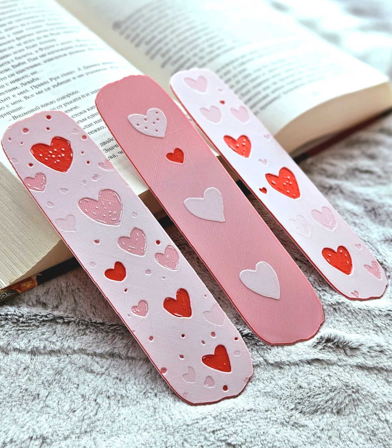 Hearts Bookmarks Collection - Set of 3