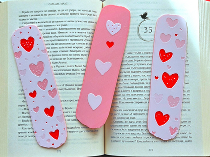 Hearts Bookmarks Collection - Set of 3