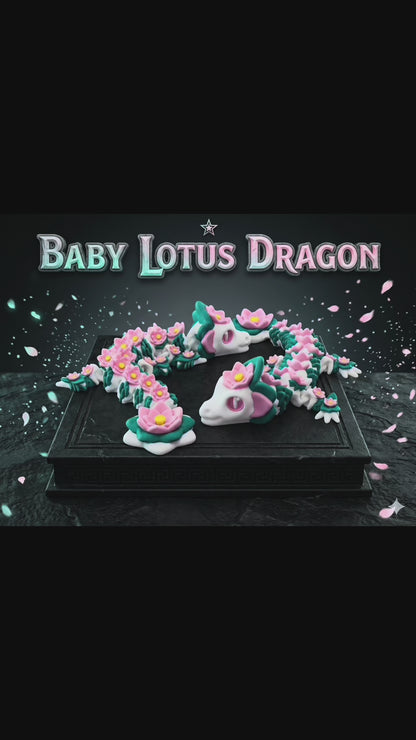 Baby Lotus Dragon – Articulated 3D Printed Dragon | Flexi Dragon | Fantasy Dragon Collectible