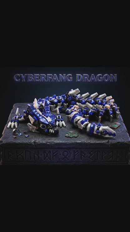 Cyberfang Dragon – Articulated 3D Printed Dragon | Flexi Dragon | Fantasy Dragon Collectible