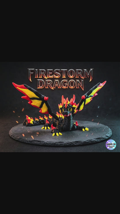 🔥 Firestorm Dragon – Articulated 3D Printed Dragon | Flexi Dragon | Fantasy Dragon Collectible