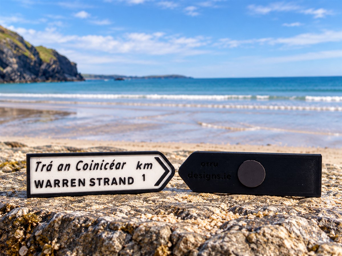 Warren Strand - Irish Road Sign | Fridge Magnets | Irish Souvenirs | 3D Printed | West Cork | Ireland
